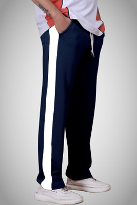 Yazole Striped Men Dark Blue Track Pants