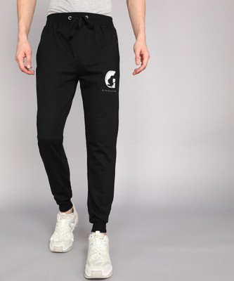 GYRFALCON Self Design Men Black Track Pants