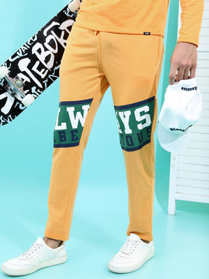 HIGHLANDER Printed Men Yellow Track Pants