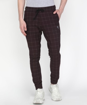 The Indian Garage Co. Checkered Men Red Track Pants