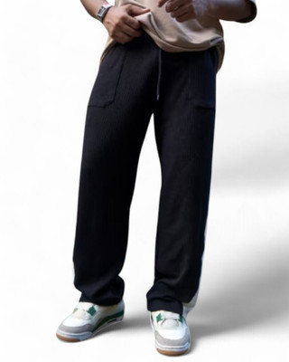 Fusion Colorblock Men Black, White Track Pants