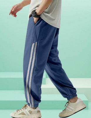 METRONAUT Striped Men Blue Track Pants