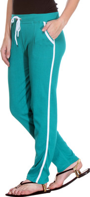 HouseOfCommon Solid Women Green Track Pants