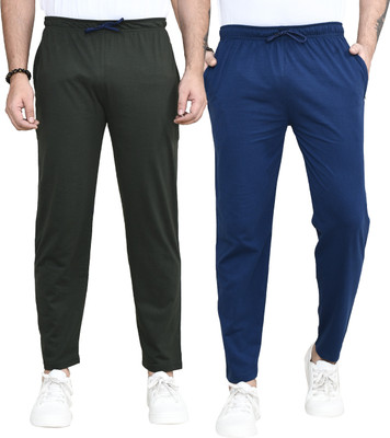 altius Solid Men Blue, Black Track Pants