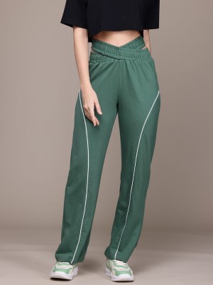 Roadster Solid Women Green Track Pants