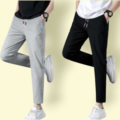 Rm Sports Solid Men Grey, Black Track Pants