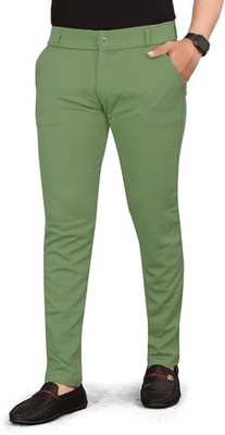 ISUEL FAB Solid Men Light Green Track Pants
