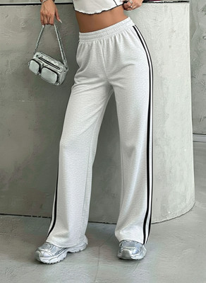 Dockstreet Striped Women White Track Pants