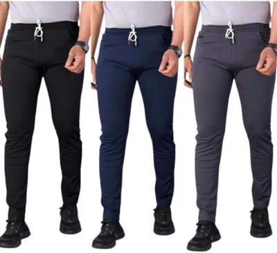 garmentplus Solid Men Black, Blue, Multicolor Track Pants