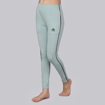 RiverHill Striped Women Light Green Track Pants