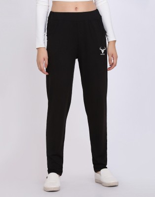 Clothmaster Solid Women Black Track Pants