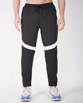 Detala Sports Colorblock Men Black Track Pants