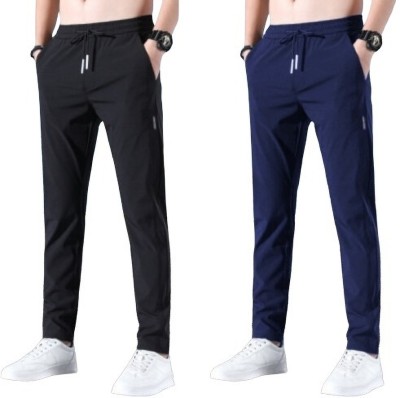 FICKA Solid Men Black, Blue Track Pants