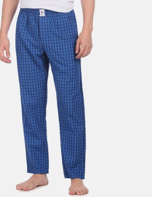 U.S. POLO ASSN. Checkered Men Blue Track Pants