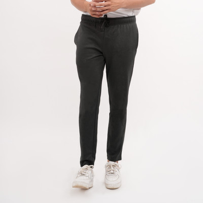 Ecolove Solid Men Black Track Pants