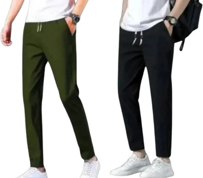 Retailmart Solid Men Blue, Green Track Pants
