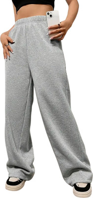 Dockstreet Solid Women Grey Track Pants