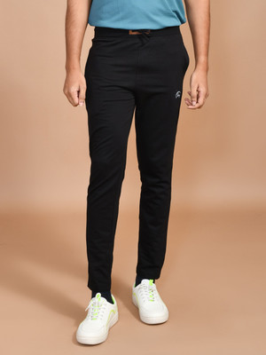 SKYKNIT Solid Men Black Track Pants