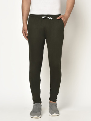 GLITO Solid Men Green Track Pants