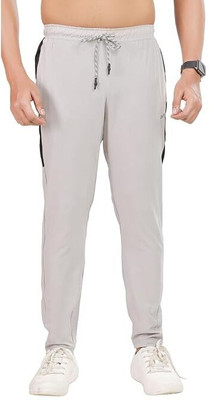 24 Street Solid Men Grey Track Pants