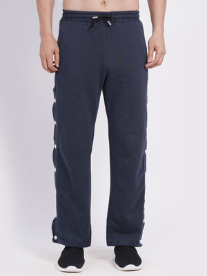 CLOTHINK India Self Design Men Dark Blue Track Pants