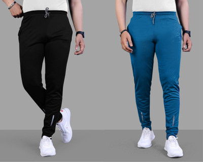 Suzaro Solid Men Black, Blue Track Pants