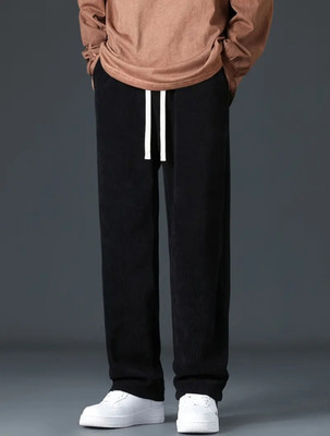 deslizar Solid Men Black Track Pants