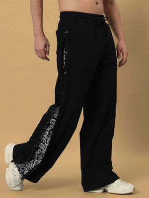 WEARDUDS Paisley Men Black Track Pants