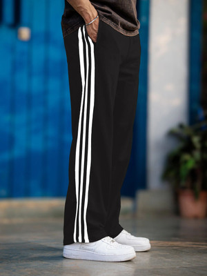 FOXTER Solid Men Black Track Pants