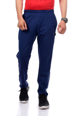Zeffit Solid Men Dark Blue Track Pants
