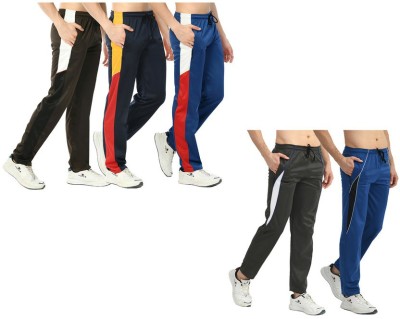 Indistar Solid, Colorblock Men Multicolor Track Pants