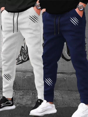 METRONAUT Printed Men Dark Blue, Grey Track Pants