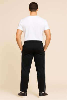 Ullas Premium Striped Men Black Track Pants