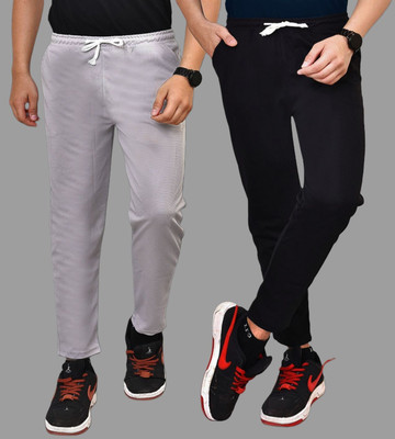 FAINTER Solid, Striped Men Grey, Black Track Pants