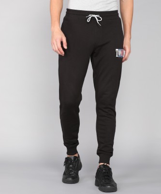 TOMMY HILFIGER Printed Men Black Track Pants