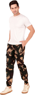 NU9 Printed Men Brown Track Pants