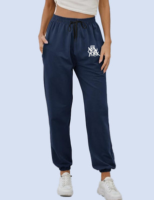 My Swag Solid Women Blue Track Pants