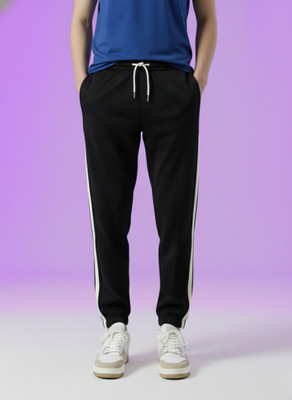 Dockstreet Striped Men White Track Pants