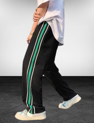 VAPORT Striped Men Black Track Pants