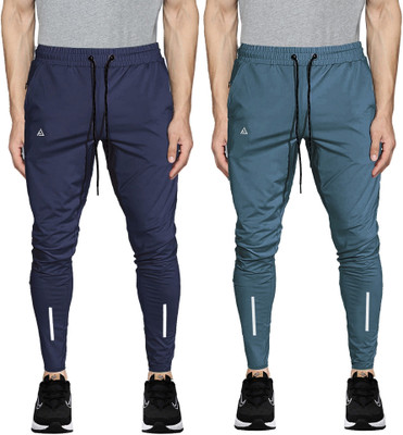 Z-DEVIL Solid Men Blue, Green Track Pants