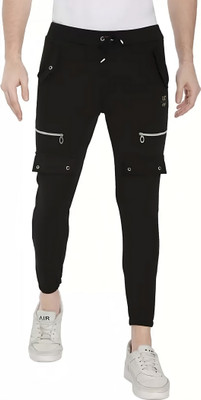 Plus Fitpro Printed Men Black Track Pants