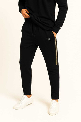 Anisom Striped Men Black Track Pants