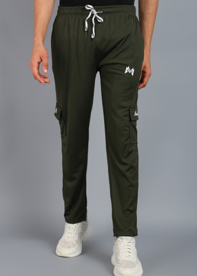 mank D Solid Men Dark Green Track Pants