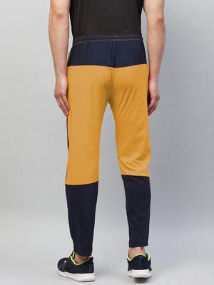 Chrome & Coral Colorblock Men Yellow Track Pants
