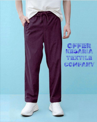 Kesaria Textile Company Solid Men Purple Track Pants