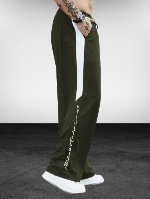 CULISH Colorblock Men Olive Track Pants