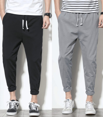 Yazole Self Design Men Black, Grey Track Pants