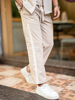 MANIAC Colorblock Men Beige Track Pants