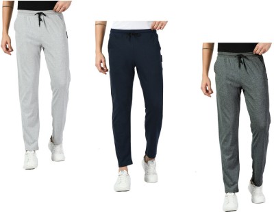 Indistar Colorblock Men Grey, Dark Blue, Silver Track Pants