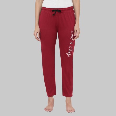 Kavya Retail Printed Women Maroon Track Pants